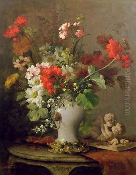 Summer Flowers in a Vase Oil Painting by Eugene Petit