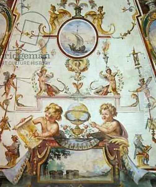 Ceiling panel from the Stanzino delle Matematiche 4 Oil Painting by Giulio Parigi