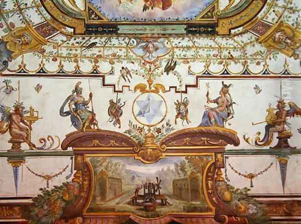 Ceiling panel from the Stanzino delle Matematiche Oil Painting by Giulio Parigi