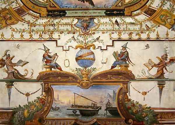 Ceiling panel from the Stanzino delle Matematiche 3 Oil Painting by Giulio Parigi