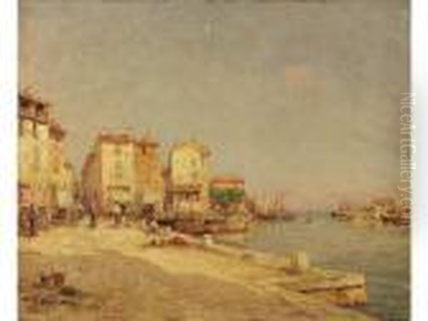 Port Mediterraneen Oil Painting by Vincent Manago