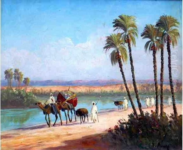 La Caravane Pres De L'oasis Oil Painting by Vincent Manago