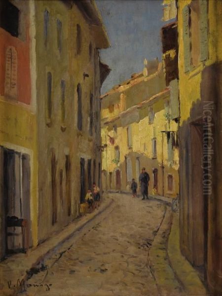 A City Passage Oil Painting by Vincent Manago