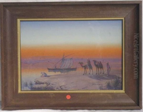  Paysage Orientaliste Au Crepuscule  Oil Painting by Vincent Manago