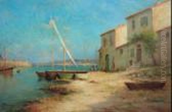 Bord De Cote Avec Voiliers Oil Painting by Vincent Manago