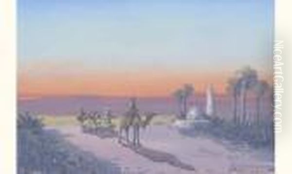 Bergers Dans Le Desert Oil Painting by Vincent Manago