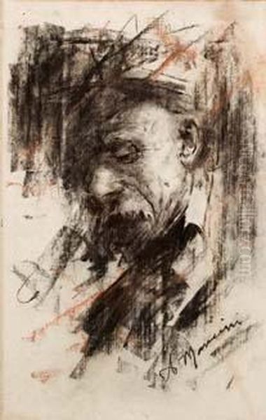 Mio Padre Oil Painting by Antonio Mancini