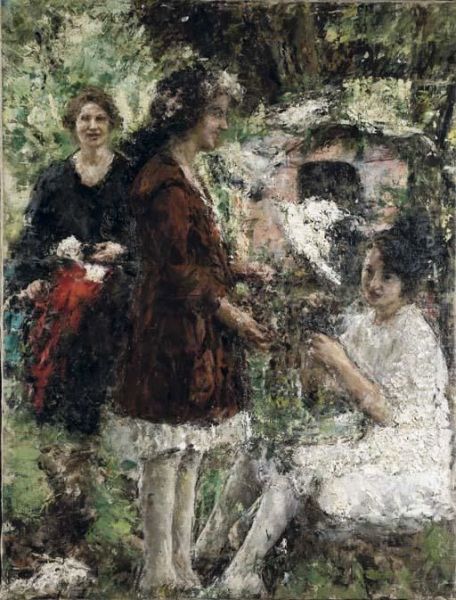 In Giardino Oil Painting by Antonio Mancini