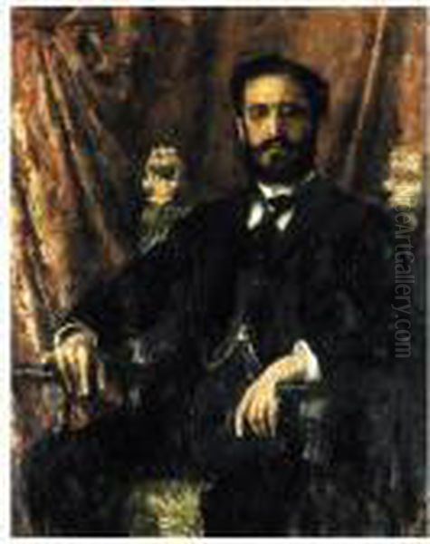 Ritratto Del Marchese Antonio De Viti De Marco Oil Painting by Antonio Mancini