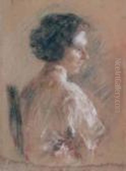 Profilo Di Donna Oil Painting by Antonio Mancini