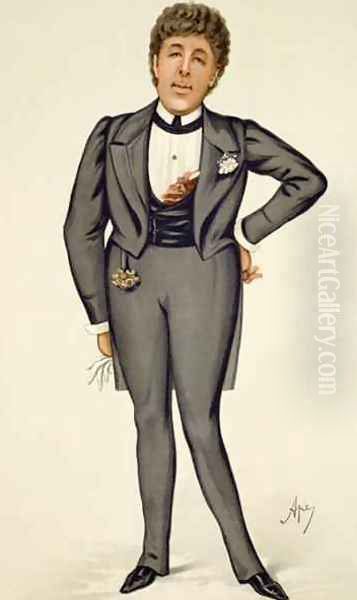 Oscar Wilde 1854-1900 cartoon from Vanity Fair, 1884 Oil Painting by Carlo ('Ape') Pellegrini