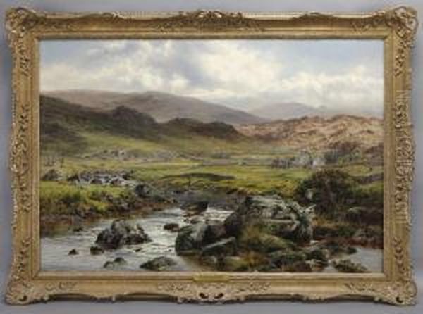 October In The Lledr Valley Near Dolwyddelan North Wales Oil Painting by William Henry Mander