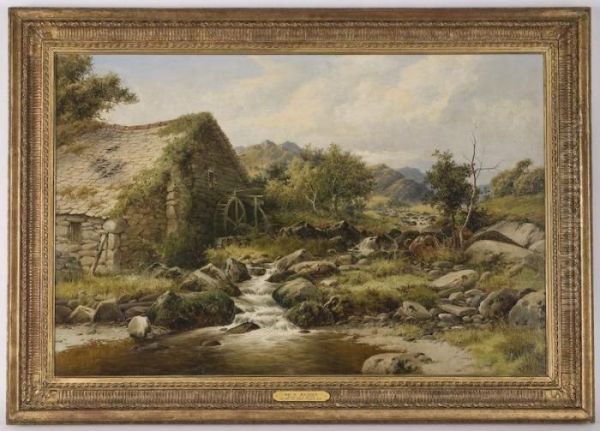 An Old Mill In North Wales Oil Painting by William Henry Mander