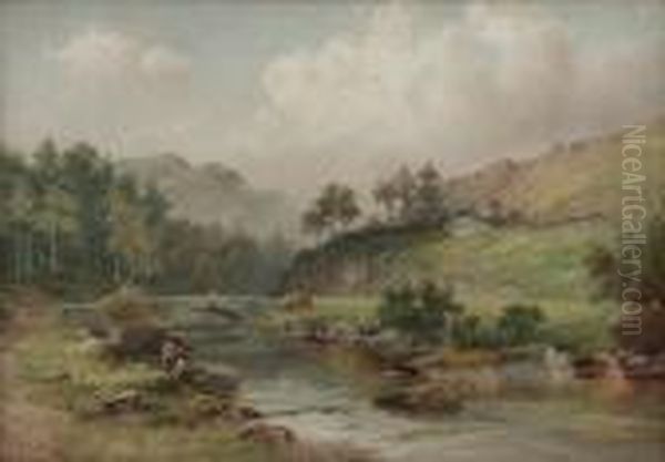 Borth Brook, Penmaen Oil Painting by William Henry Mander