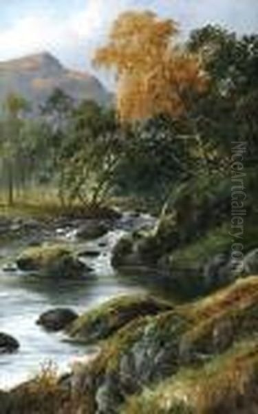 A River Landscape, Together With Another Similar Oil Painting by William Henry Mander