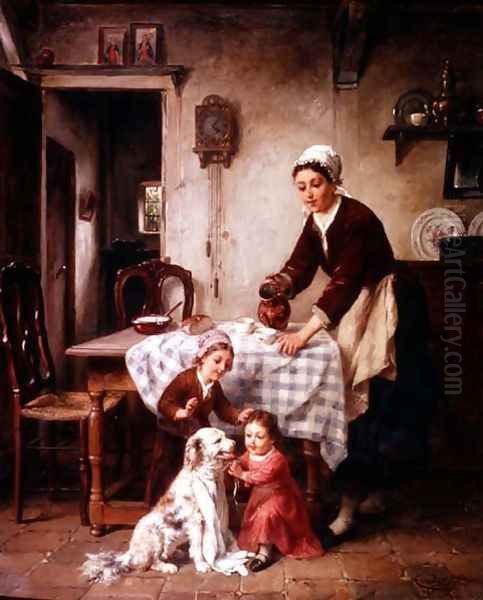 The Baby of the Family, 1878 Oil Painting by Charles Petit