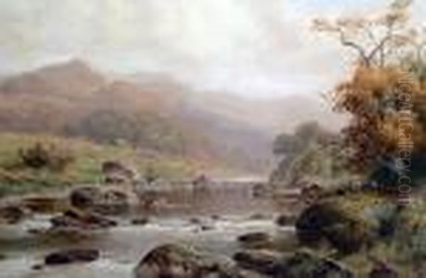 Late Autumn On The Conwy Oil Painting by William Henry Mander