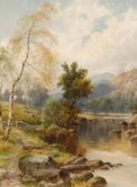 On The Mawdach, Dolgelley Oil Painting by William Henry Mander