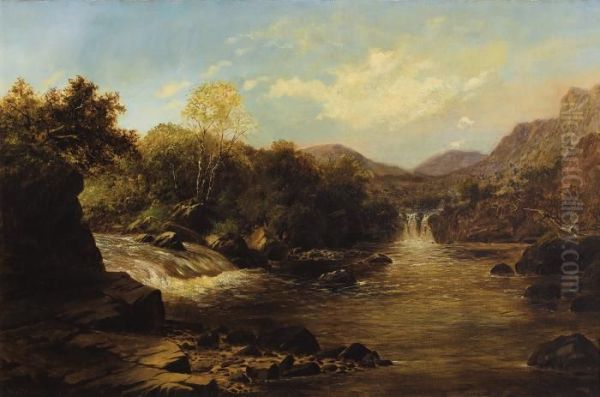 On The Llugwy, North Wales Oil Painting by William Henry Mander