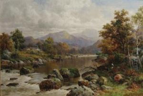 In The Lledr Valley, North Wales Oil Painting by William Henry Mander