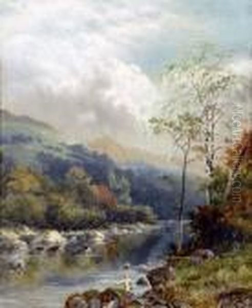 On The Dee Oil Painting by William Henry Mander