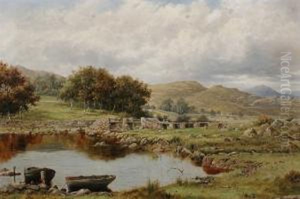 'bridge And Lake At Capel Curig,
 N.w. -' 'w. H. Mander\91', Similarly And Inscribed With Title Verso Oil Painting by William Henry Mander