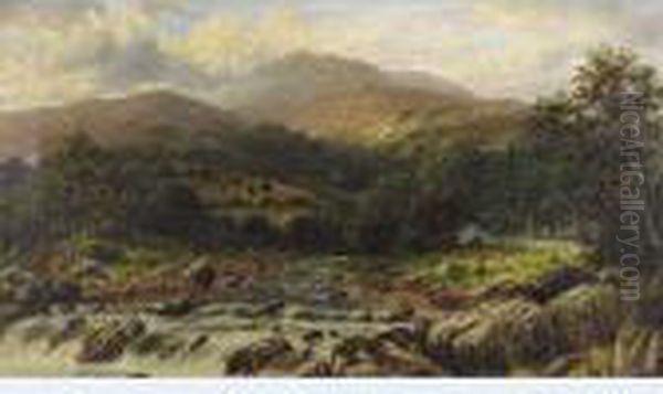 In The Lledr Valley, Nr.bettws-y-coed, N.w Oil Painting by William Henry Mander