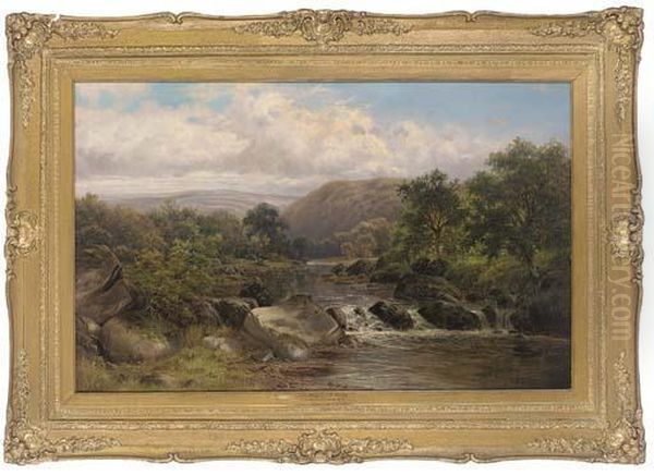 On The Llugwy River, North Wales Oil Painting by William Henry Mander