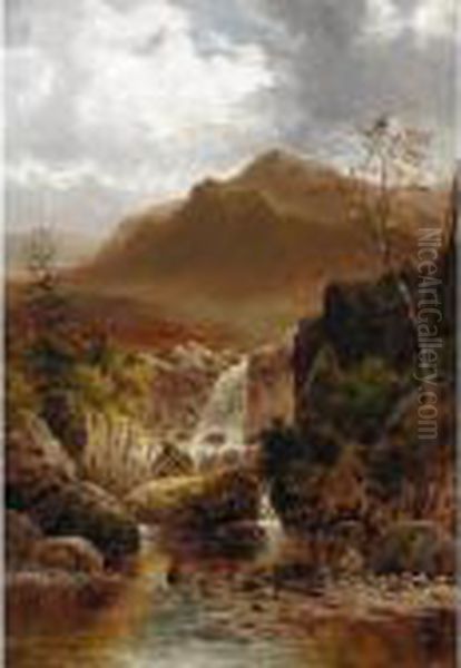 Mountain Stream, North Wales Oil Painting by William Henry Mander