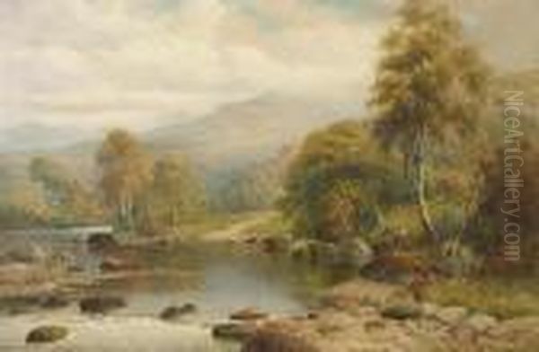 On The Glaslyn, North Wales Oil Painting by William Henry Mander