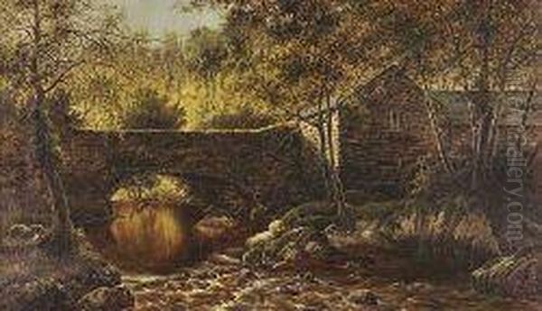 Old Mill Near Dolgelly, North Wales Oil Painting by William Henry Mander