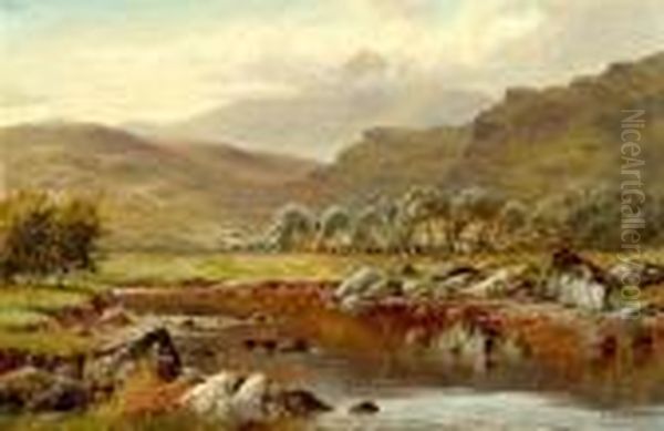 On The Llugwy Oil Painting by William Henry Mander