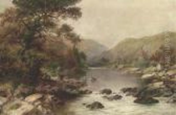 In The Llugwy Valley, Above Bettws-y-coed Oil Painting by William Henry Mander