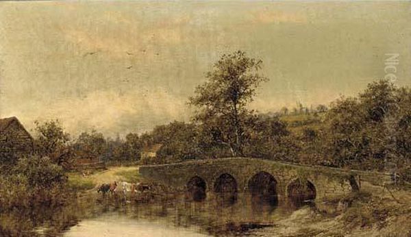 Llanblethan, Glamorganshire Oil Painting by William Henry Mander