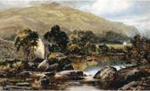 Mill On The Lledr Oil Painting by William Henry Mander