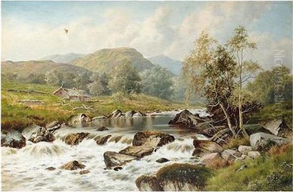 On The Lledr, Bettws-y-coed Oil Painting by William Henry Mander