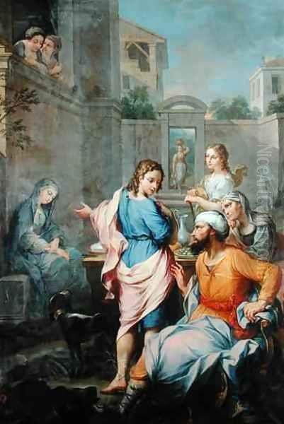 Tobias Asking Raguel for his Daughter, Sarahs, Hand in Marriage, 1733 Oil Painting by Pierre Parrocel