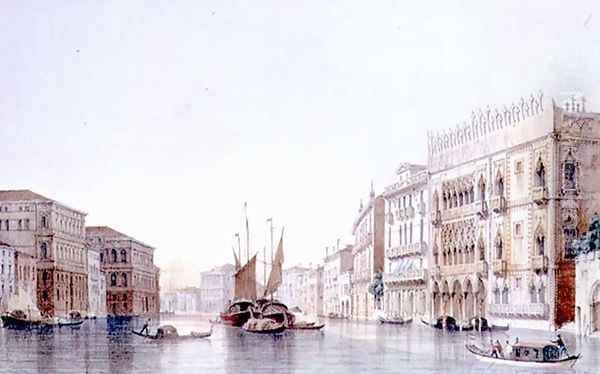 The Grand Canal and the Ca dOro, Venice, engraved by Lefevre Oil Painting by Pividor, Giovanni