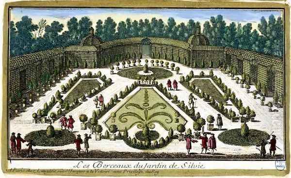 The Jardin de Sylvie, Chantilly, from Vues des belles maisons de France, published 1680 Oil Painting by Adam Perelle