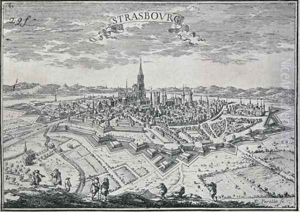 View of Strasbourg, c.1659 Oil Painting by Adam Perelle