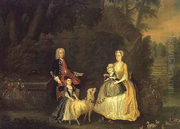 Sir William Strickland and his family Oil Painting by Charles Phillips