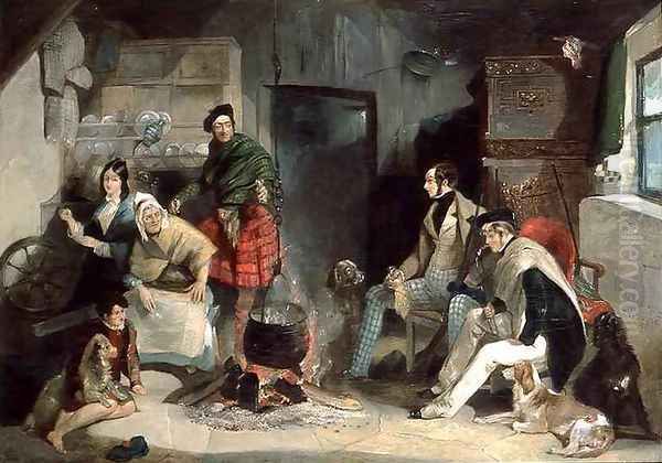 Highland Interior, after Sir Edwin Landseer 1802-73 Oil Painting by John Frederic Passmore