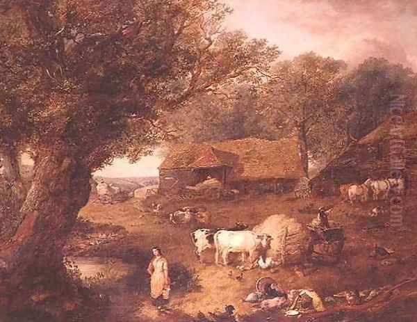 The Farmyard Oil Painting by John Frederic Passmore