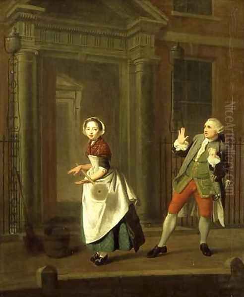 A Scene from Description Of A City Shower by Jonathan Swift 1667-1745 Oil Painting by Edward Penny