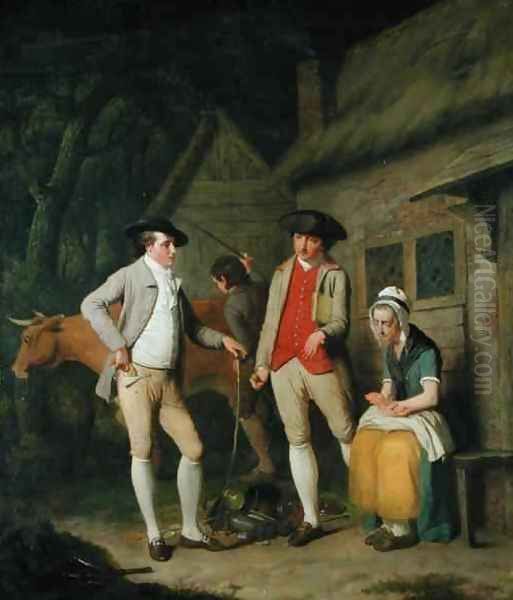 Widow Costards Cow and Goods, Distrained for Taxes, are Redeemed by the Generosity of Johnny Pearmain, 1782 Oil Painting by Edward Penny