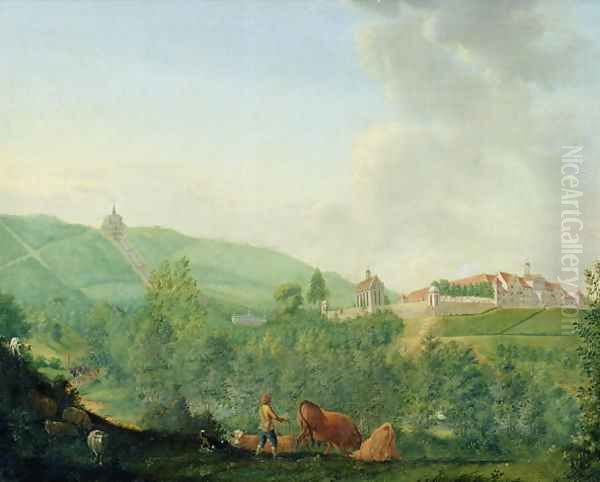 Weissenstein Castle, near Kassel Wilhelmshoehe, 1778 Oil Painting by Johann Georg Pforr