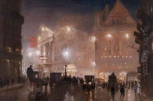 The Haymarket, London, c.1910 Oil Painting by George Hyde Pownall