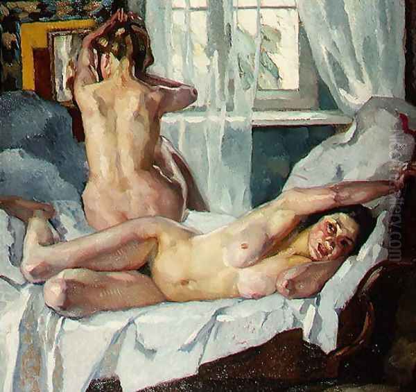 Morning Oil Painting by Leo Putz