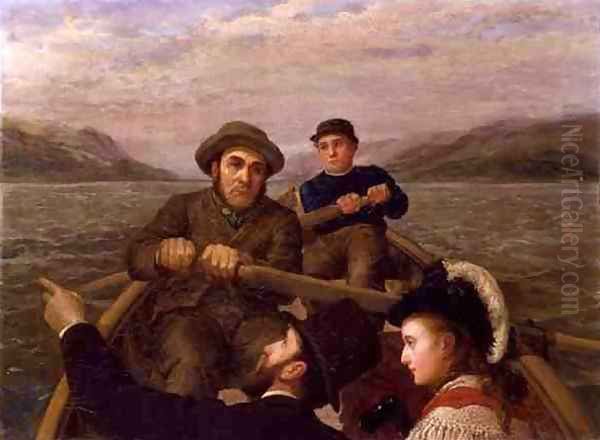 Journey By Rowing Boat, 1878 Oil Painting by Horace Petherick