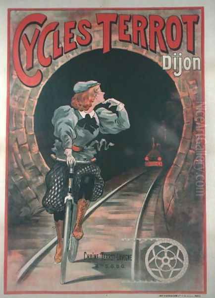 Poster advertising the Terrot Cycles, in Dijon, 1900-01 Oil Painting by Plouzeau